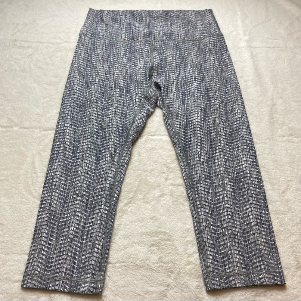 Lululemon Wunder Under High Rise Tight Arrow Jacquard Battleship Silver Spoon